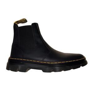 Dr. Martens Embury Black Leather Boots Women's Size 7 Elastic Pull-On
